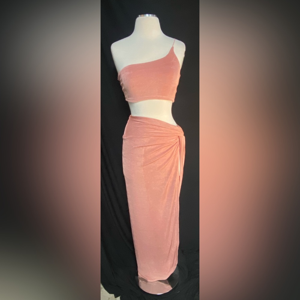 Women’s Pink Midi Tank Top and Skirt Set